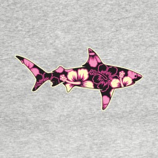 Hawaiian Hibiscus Shark Pink T-Shirt